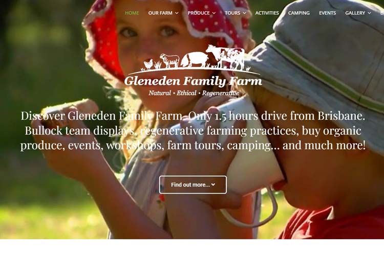 A website I created for Gleneden Family Farm - 2021