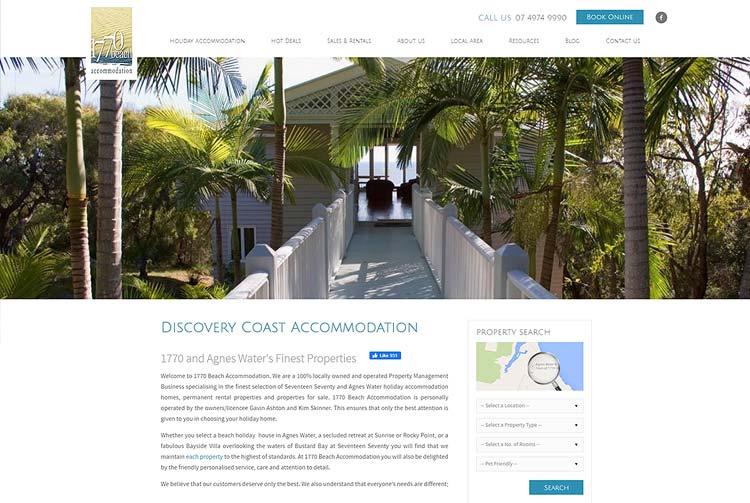 1770 Beach Accommodation - website