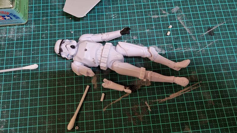 The broken Storm Trooper toy