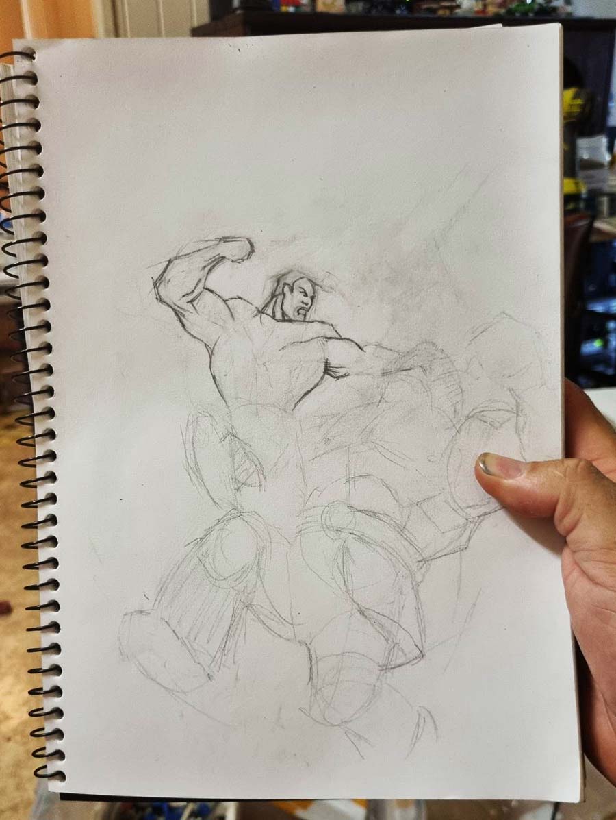 Superman drawing progress pic 4