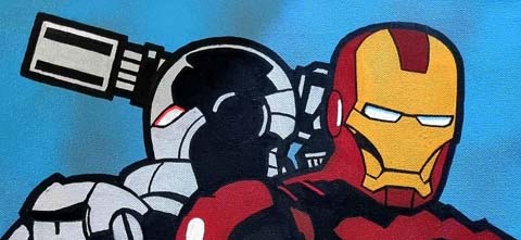 Iron Man and War Machine Artwork - cropped. Posca Paint Pens