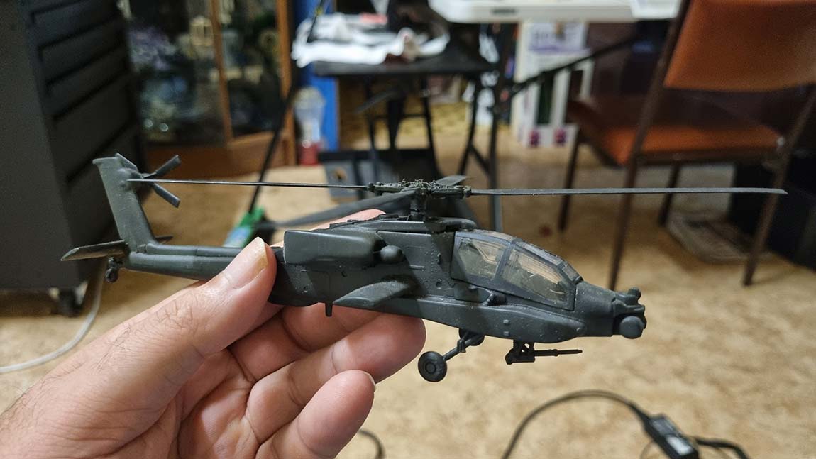 The Apache model I am working on. 1:72 scale